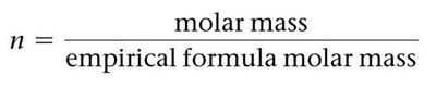 Formula for n in molecular formula calculation