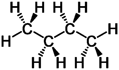 Branched isomer of butane