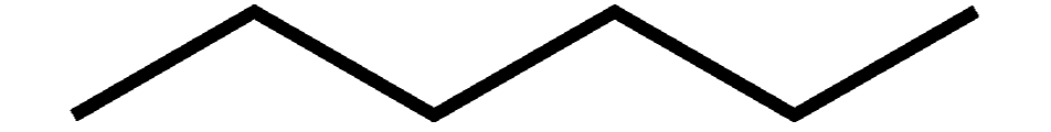 Line-angle structure of hexane