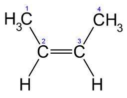 cis-2-butene and trans-2-butene structures