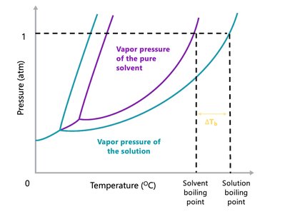 Graph showing boiling point elevation due to solute