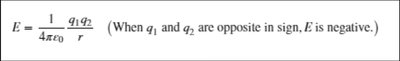 Equation for electrostatic energy between charges