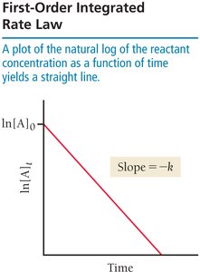 First-order integrated rate law plot