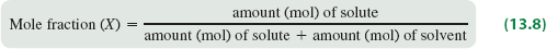 Mole fraction calculation result