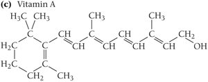 Structure of Vitamin A (fat-soluble)