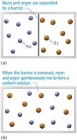Spontaneous mixing of neon and argon gases