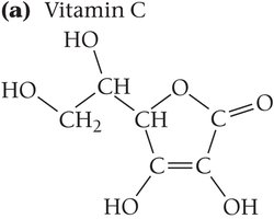 Structure of Vitamin C (water-soluble)