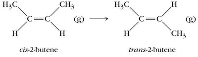 cis-2-butene to trans-2-butene