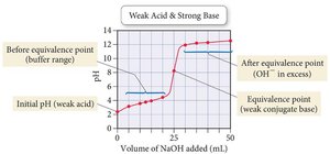 Titration curve for weak acid and strong base