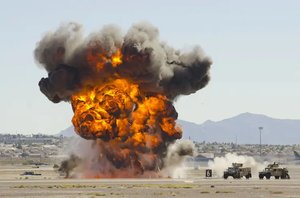 Explosion representing use of ammonia in explosives