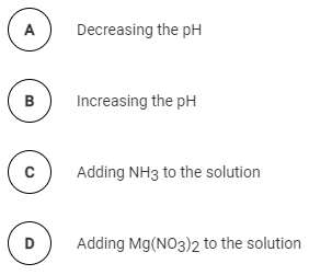 Multiple choice: effect of pH on Mg(OH)2 solubility
