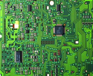 Microchip built on a semiconductor wafer