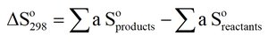 Equation for calculating entropy change
