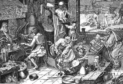 Historical alchemy laboratory