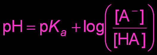 Henderson-Hasselbalch equation for buffer ratio