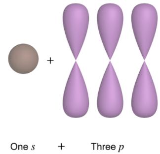 Combination of one s and three p orbitals