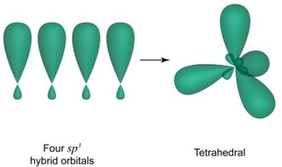 Formation of four sp3 hybrid orbitals