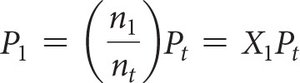 Equation for partial pressure in terms of mole fraction