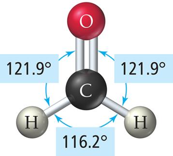 Bond angles in formaldehyde