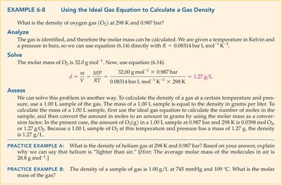 Worked example: Using the ideal gas equation to calculate gas density