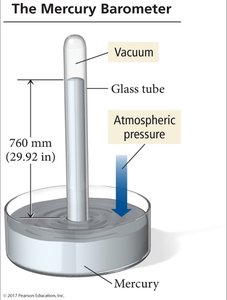 Mercury barometer diagram