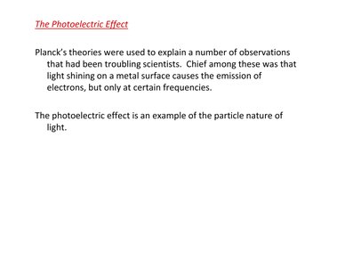 Photoelectric effect explanation