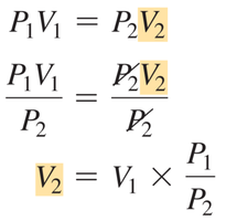 Boyle's law equation rearrangement for V2