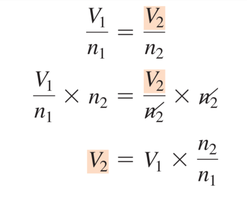 Avogadro's law equation rearrangement
