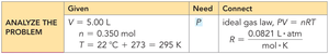 Ideal gas law calculation for P