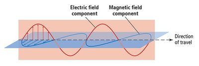 Electromagnetic wave showing electric and magnetic field components