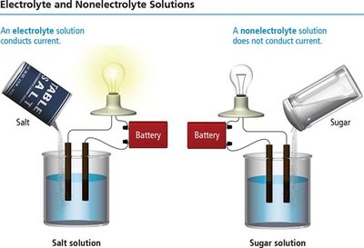 Electrolyte and nonelectrolyte solutions comparison