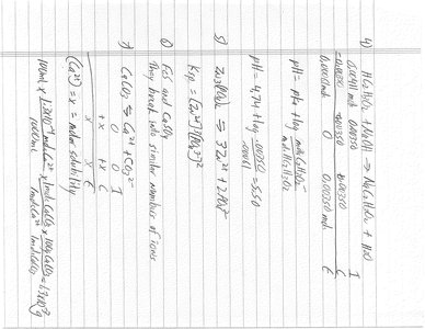 Student's handwritten solution for Q3