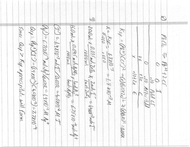 Student's handwritten solution for Q5