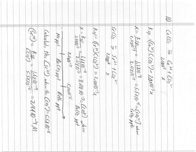 Student's handwritten solution for Q8