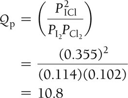 Calculation of Qp for ICl formation
