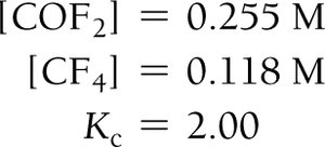 Given concentrations and Kc for COF2 reaction