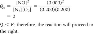 Calculation of Qc for N2 and O2 reaction