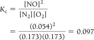 Calculation of Kc with equilibrium values