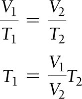 Charles's Law equations