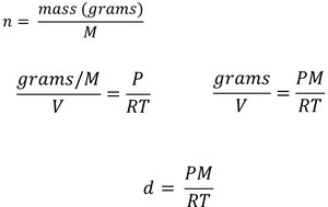 Derivation of density formula from ideal gas law