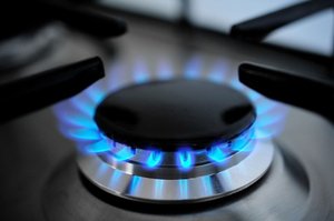 Natural gas flame illustrating chemical potential energy
