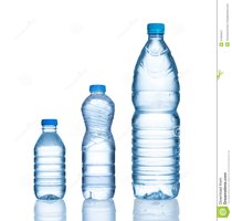 Three bottles of water with different amounts of energy but same temperature