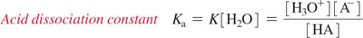 Acid dissociation constant expression