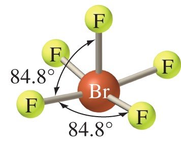 Bond angles in BrF5