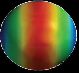 Electron density map for a polar covalent bond