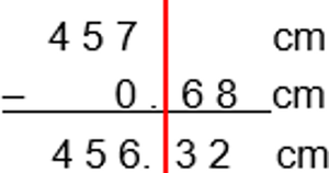 Subtraction example for significant figures