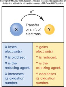 Diagram of electron transfer in redox reactions