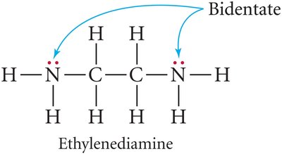 Ethylenediamine as a bidentate ligand