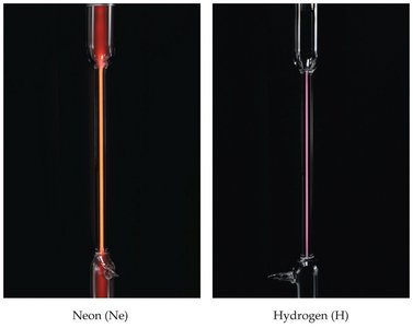 Neon and hydrogen emission tubes