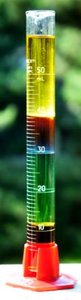 Column of liquids with different densities
